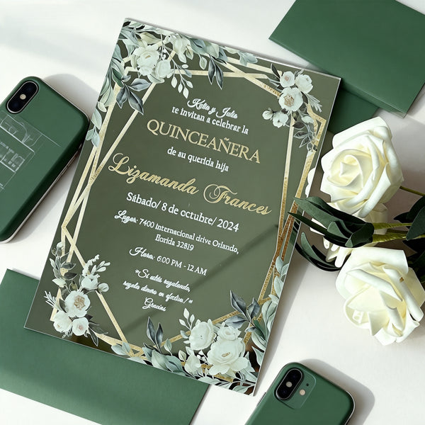 10pcs Custom Acrylic Invitation,Acrylic Birthday Invitation,Acrylic Bridal Shower Invitation - Kdecoration