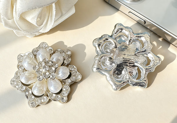 10pieces Ellipse Rhinestone Flower Disk Rhinestone Buttons for Wedding Birthday Party Decoration