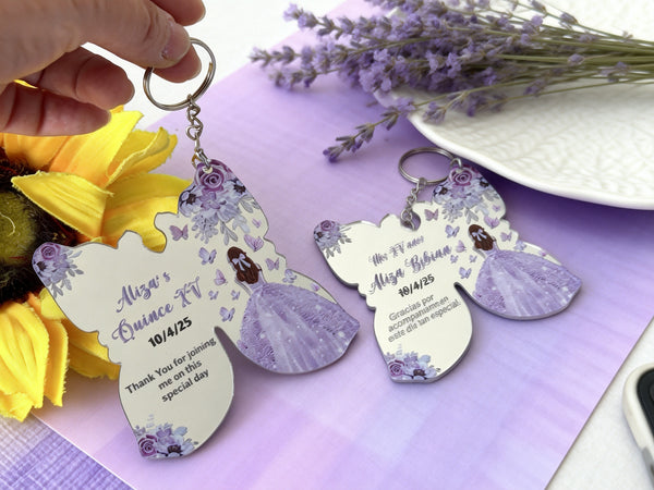10pcs Custom Butterfly Key Chain,Quinceanera,Friendship Key Ring,Best Friends Key chains,Birthday Party Decoration Souvenirs Gift,Party Favors - Kdecoration