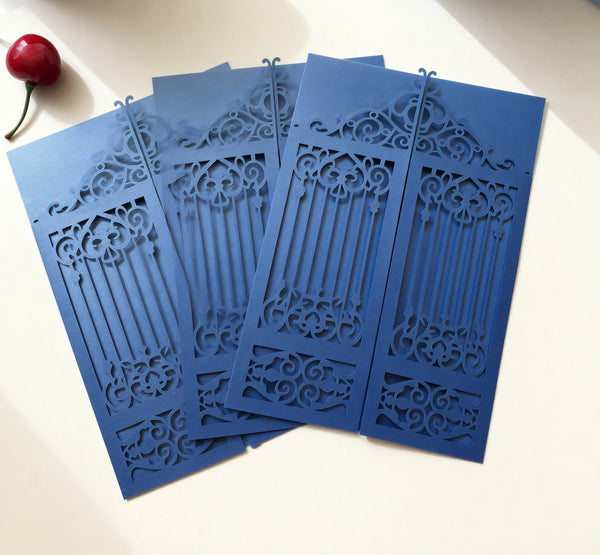 10pcs Elegant Gate Laser Cut Wedding Invitations, Personalized Lace Wedding Cards,Luxury Bridal Shower & Engagement Invite,Custom Party Decor