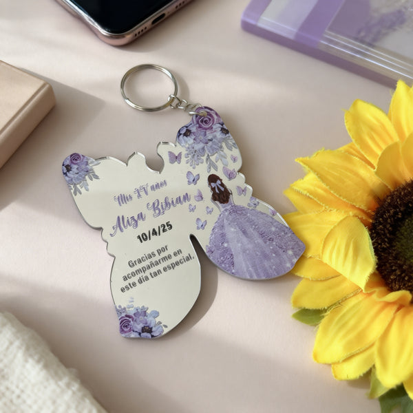 10pcs Custom Butterfly Key Chain,Quinceanera,Friendship Key Ring,Best Friends Key chains,Birthday Party Decoration Souvenirs Gift,Party Favors - Kdecoration