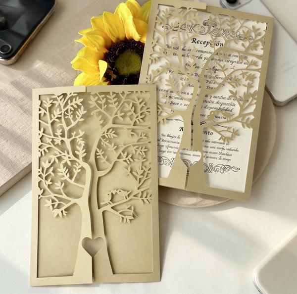50pcs pearl begie gold laser cut wedding invitations,Bridal Shower Invitaitons,invitations cards