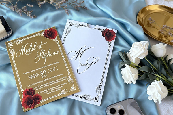 Custom 10pcs Mirror Gold Acrylic Wedding Invitations,Acrylic Invitation,Acrylic Invites,Birthday Greeting Card