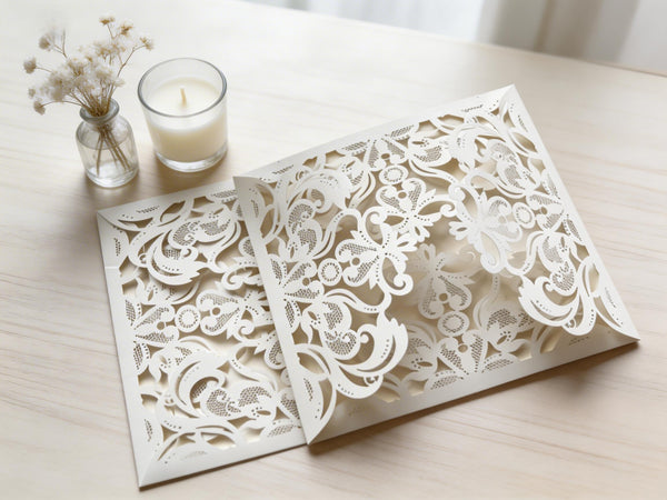 10pcs Pearl Paper 4plaps laser cut invitations cards,laser cut invite cards,birthday invitation cards,Wedding invitation cards