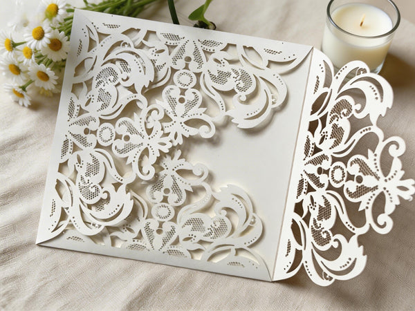 10pcs Pearl Paper 4plaps laser cut invitations cards,laser cut invite cards,birthday invitation cards,Wedding invitation cards
