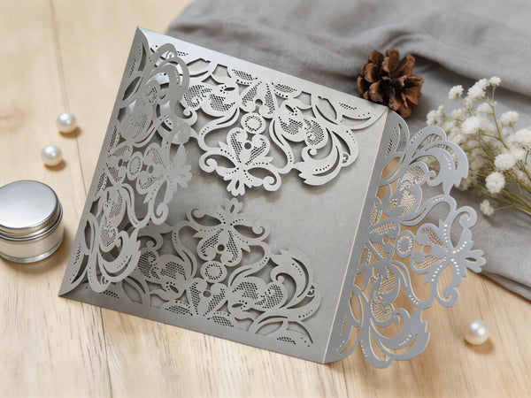 10pcs Pearl Paper 4plaps laser cut invitations cards,laser cut invite cards,birthday invitation cards,Wedding invitation cards