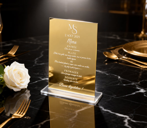 10pcs Custom Acrylic Menu Cards with Base,Menu Cards,Acrylic Wedding Invitations,Transparent Acrylic Invites - Kdecoration