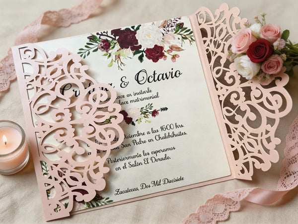 10pcs Pearl Black  Laser cut Invitations,Laser Cut Wedding Cards,Invitation Cards,Wedding Invite