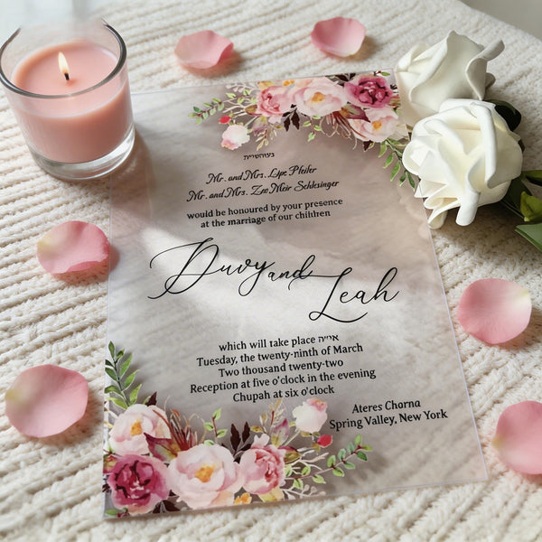 10pcs Custom Transparent Acrylic Wedding Invitations,Acrylic Invitation,Personalized Clear Menu Cards,Elegant Party Invites,Modern Minimalist Gift for Guests