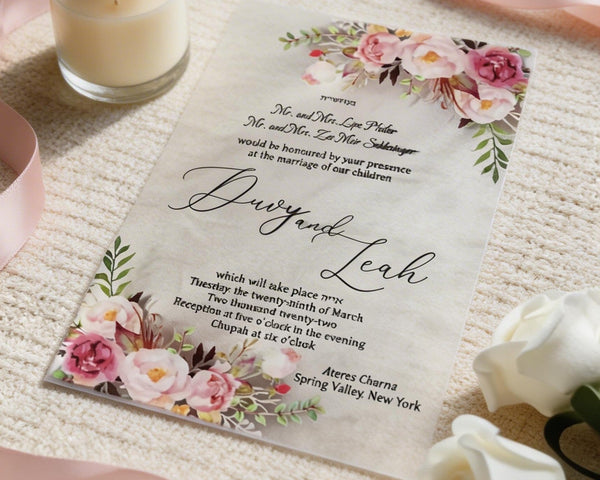 10pcs Custom Transparent Acrylic Wedding Invitations,Acrylic Invitation,Personalized Clear Menu Cards,Elegant Party Invites,Modern Minimalist Gift for Guests