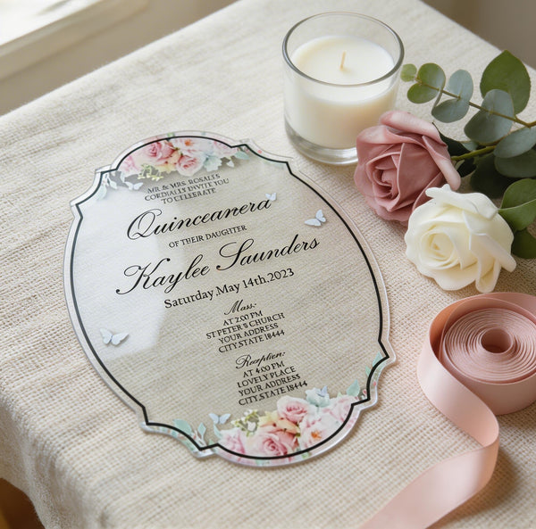 10 Stück klare Acryl-Einladungskarten, individuelle Hochzeitseinladungskarten aus Acryl