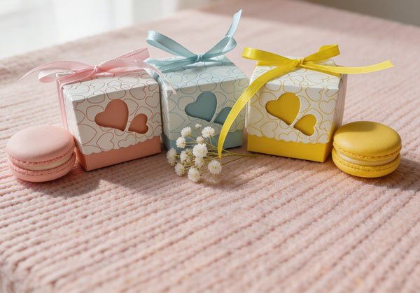 50pcs small gift packaging Boxes,Wedding Favor Boxes,Gift Box with ribbon,wedding favors