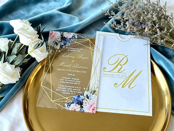 10sets Custom Acrylic Wedding Invitation+Acrylic RSVP cards,Acrylic name cards,Transparent Acrylic Invitation