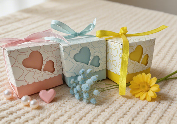 50pcs small gift packaging Boxes,Wedding Favor Boxes,Gift Box with ribbon,wedding favors