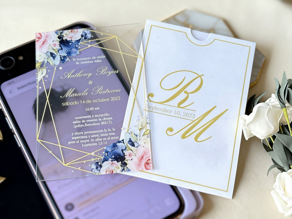 10sets Custom Acrylic Wedding Invitation+Acrylic RSVP cards,Acrylic name cards,Transparent Acrylic Invitation