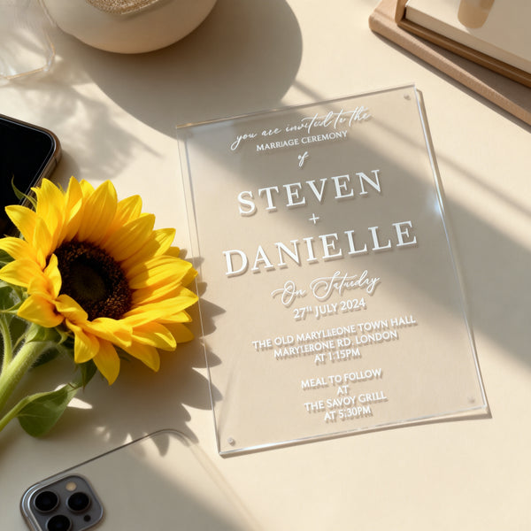 10pcs Acrylic Wedding Invitations,Custom Acrylic Invitation,Customized Acrylic Invites,Birthday Invite Card - Kdecoration