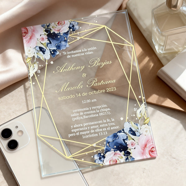 10sets Custom Acrylic Wedding Invitation+Acrylic RSVP cards,Acrylic name cards,Transparent Acrylic Invitation