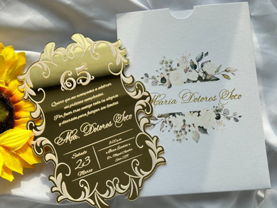 Carte d'invitation de mariage en acrylique Transparent, 10 pièces, avec impression personnalisée