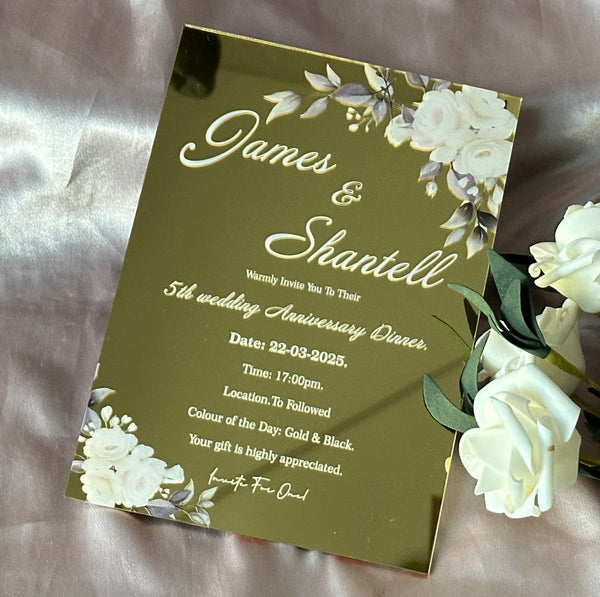 10pcs White Floral Acrylic Wedding Invitations,Acrylic Birthday Greeting Card,Acrylic Invitation,Menu Cards