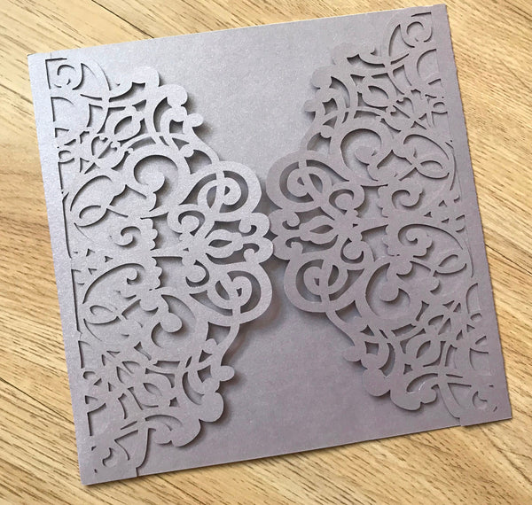 10pcs Pearl Purple laser cut wedding invitations cards,laser cut invite card,lace invitations cards