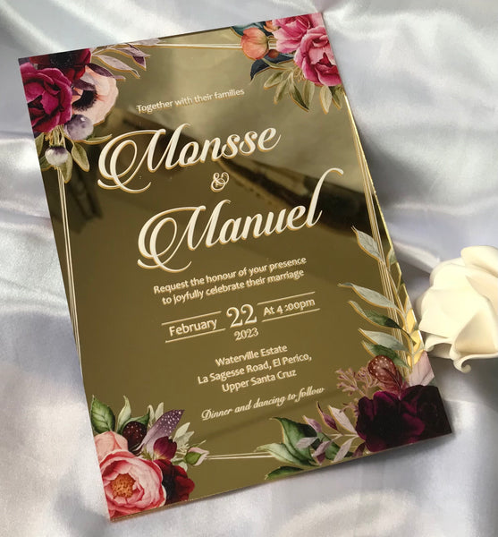 10pcs Custom Acrylic Wedding Invitations,Acrylic Invitations Acrylic Menu Cards - Kdecoration