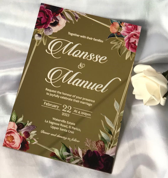 10pcs Custom Acrylic Wedding Invitations,Acrylic Invitations Acrylic Menu Cards - Kdecoration