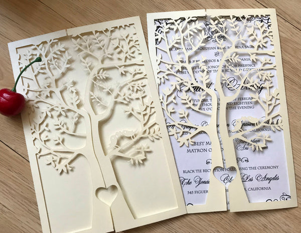 10pcs Tree Bridal Shower Invitations,best online laser cut wedding invitation - Kdecoration
