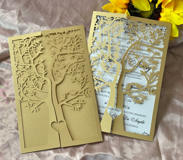 10pcs Tree Bridal Shower Invitations,best online laser cut wedding invitation - Kdecoration