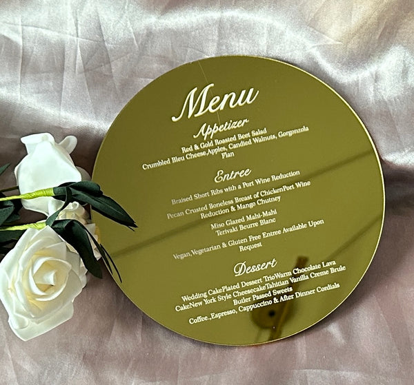 10pcs Custom Mirror Gold Acrylic Wedding Invitation Card Acrylic Wedding Dinner Card