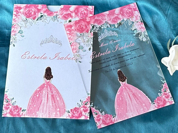 10pcs Acrylic Quinceanera Invitations,Custom Birthday Transparent Acrylic Invitation,free shipping