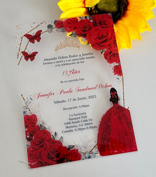 10 Stück klare Acryl-Einladungskarten, individuelle Hochzeitseinladungskarten aus Acryl