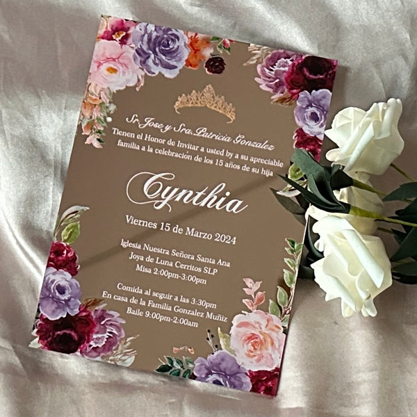 10pcs Custom Mirror Rose Gold Acrylic Acrylic wedding invitations cards,acrylic invitation cards,Quinceanera Invitation - Kdecoration