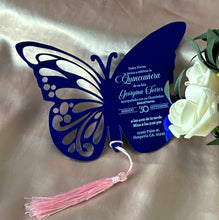 10pcs Butterfly Custom Acrylic Quinceanera Invitation Cards,Save the Date Cards for Party Favor Decoration