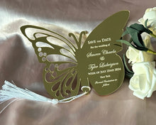 10pcs Butterfly Custom Acrylic Quinceanera Invitation Cards,Save the Date Cards for Party Favor Decoration