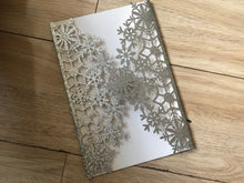 50pcs Glitter Silver Snowflake laser cut Wedding Invitations cards,Laser Cut Invitations Card,Laser Cut Wedding Cards,engagement invitation cards,bridal shower invitation cards - Kdecoration