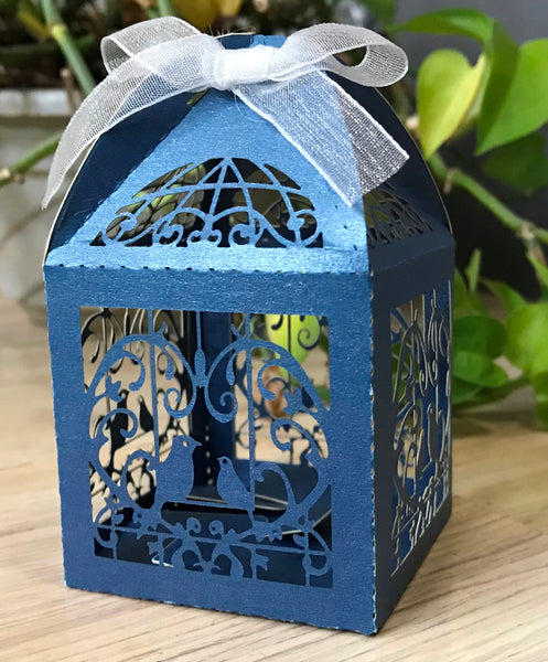 100pcs Pearl Paper laser cut favor boxes,customized wedding favor boxes,Laser Cut Gift boxes - Kdecoration