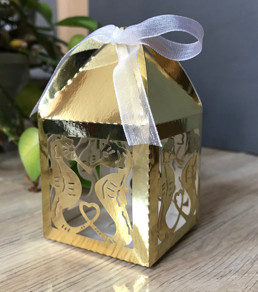 100pcs metallic seahorse navy blue laser cut wedding gift boxes,laser cut wedding favor boxes,wedding favors for guests,small packaging boxes - Kdecoration