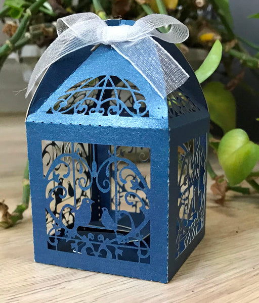 100pcs Pearl Paper laser cut favor boxes,customized wedding favor boxes,Laser Cut Gift boxes - Kdecoration