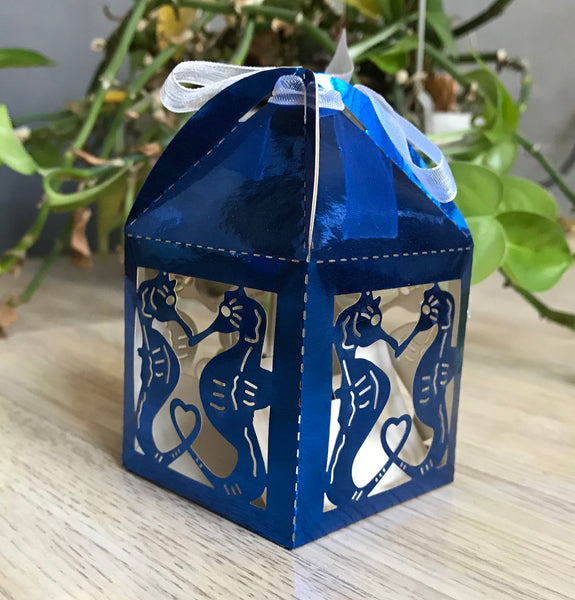 100pcs metallic seahorse navy blue laser cut wedding gift boxes,laser cut wedding favor boxes,wedding favors for guests,small packaging boxes - Kdecoration