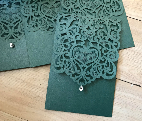 50pcs Blackish Green Pocket Wedding invitation cards,custom Laser Cut Wedding Cards,Pocket laser cut Invitations Cards,custom birthday invitation cards - Kdecoration