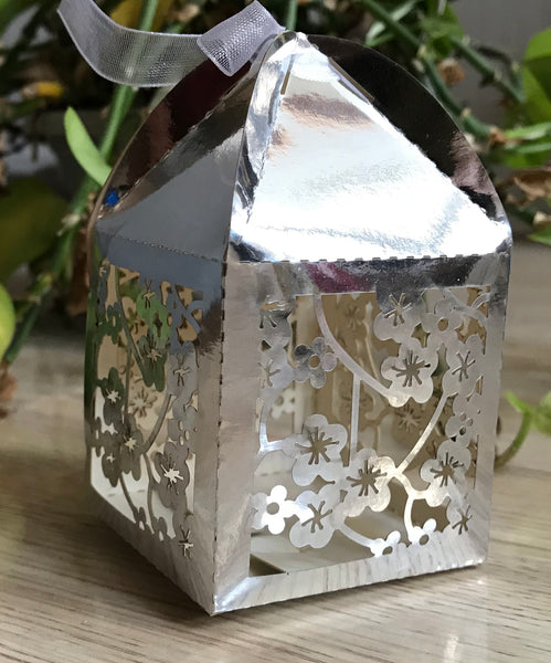 100pcs metallic chocolate laser cut gift boxes,laser cut wedding favor boxes,candy packaging boxes - Kdecoration