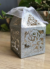 100pcs Glitter Rose laser cut Wedding Gift Boxes • small wedding gift packaging boxes - Kdecoration