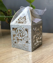 100pcs Glitter Rose laser cut Wedding Gift Boxes • small wedding gift packaging boxes - Kdecoration