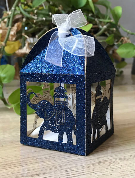 Elephant 100pcs Glitter Small Gift Boxes,Laser Cut Wedding Favor Boxes,wedding favors for guests - Kdecoration