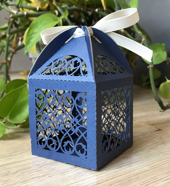 100pieces gift Box,Laser Cut Wedding Favor Boxes,Gift Packaging Box with ribbon - Kdecoration