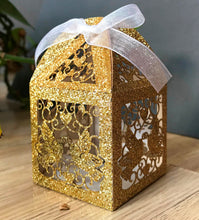 100pcs Glitter Gold laser cut Wedding Favor Boxes,Candy Boxes,Chocolate Boxes,Sweets gift Boxes - Kdecoration