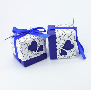 100pcs heart gift box with ribbon,Bridesmaid favor boxes,small Gift box, party Favor box,New baby shower party decorations,candy packaging boxes,chocolate boxes - Kdecoration