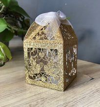 100pcs Glitter Gold laser cut Wedding Favor Boxes •Candy Chocolate Sweets gift Boxes - Kdecoration