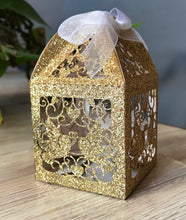 100pcs Glitter Gold laser cut Wedding Favor Boxes,Candy Boxes,Chocolate Boxes,Sweets gift Boxes - Kdecoration