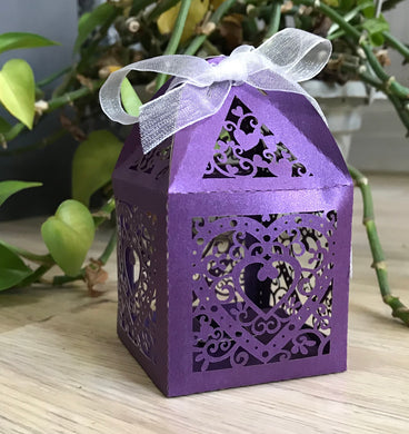 100pcs Pearl Purple Wedding Favor boxes,Small Gift boxes,wedding gift boxes with ribbon,Candy Small Gift Packaging boxes,Wedding Favors - Kdecoration